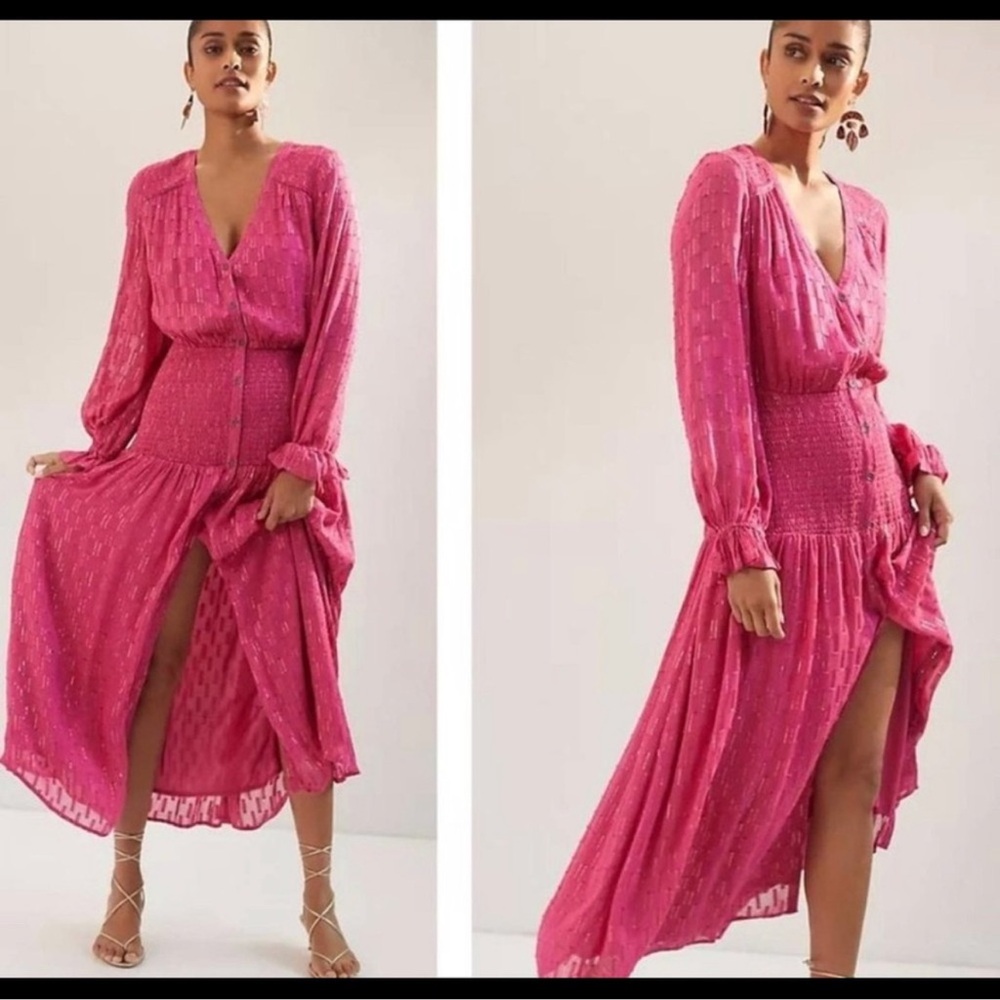 😊Anthropologie Pink Maxi Dress